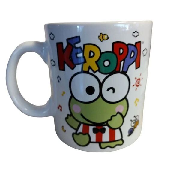 Sanrio KEROPPI White Colorful Double Print Ceramic Mug NWT - Picture 2 of 14